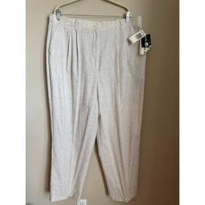 Sag Harbor Woman Vintage 80s / 90s Linen Blend Pleated Pants Flax – Size 22W